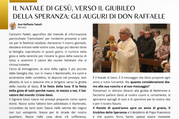 parrocchia san bernardino molfetta - giornale parrocchiale comunione gennaio 2025